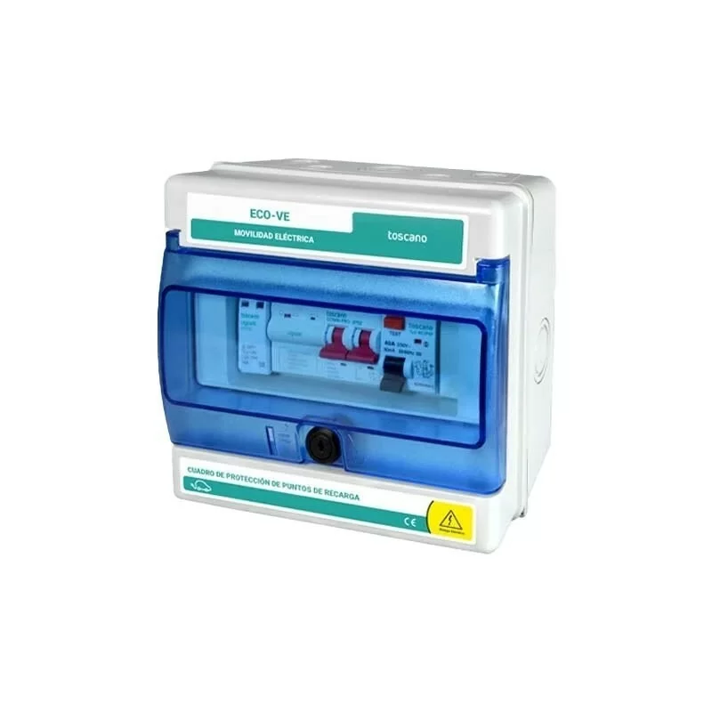 Painel carregador de carro elétrico toscano reajustável 40A - Monofásico - CarChargers.Shop